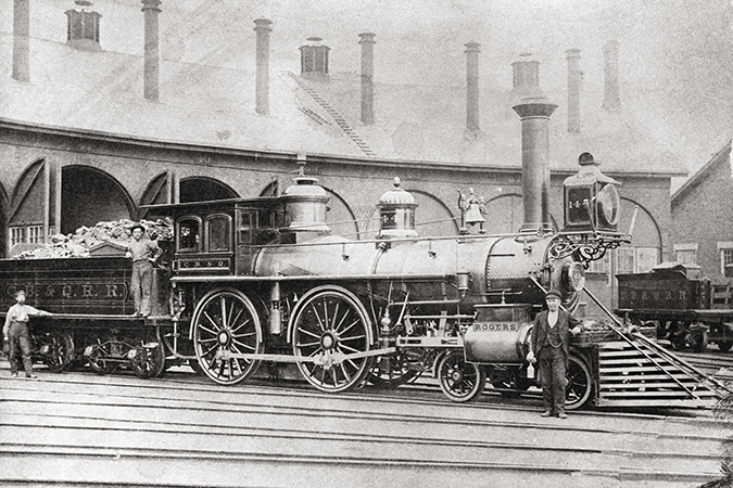 A Burlington locomotive, circa 1890s A Burlington locomotive, circa 1890s
